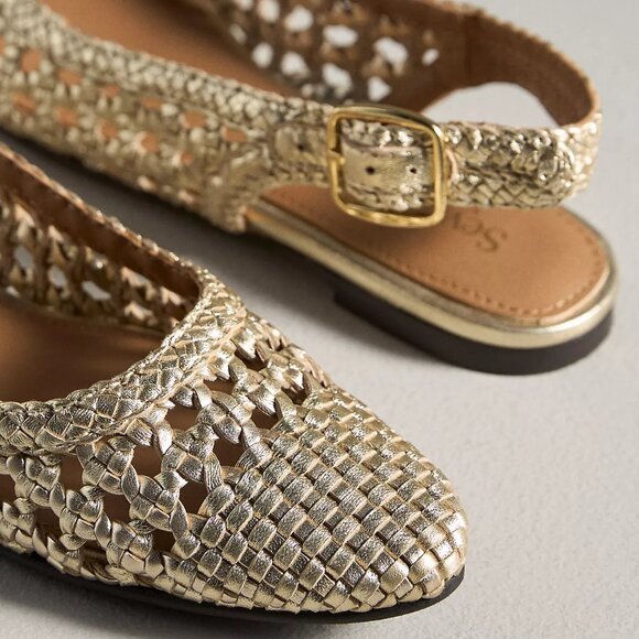 Seychelles Avalon Gold Woven Flats/NIB/6 - Picture 3 of 9